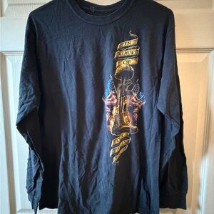 Black Long Sleeve Tee with Memorial Graphic
